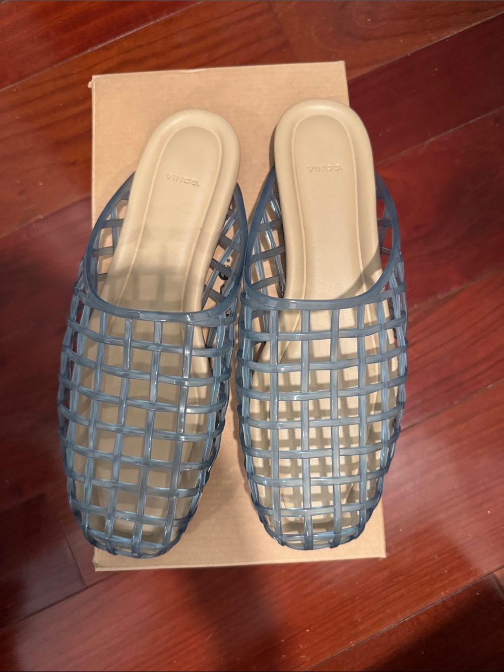 NIB Vince Blue Cage Jelly Barcelona Slide Mules, 8 - Picture 1 of 1